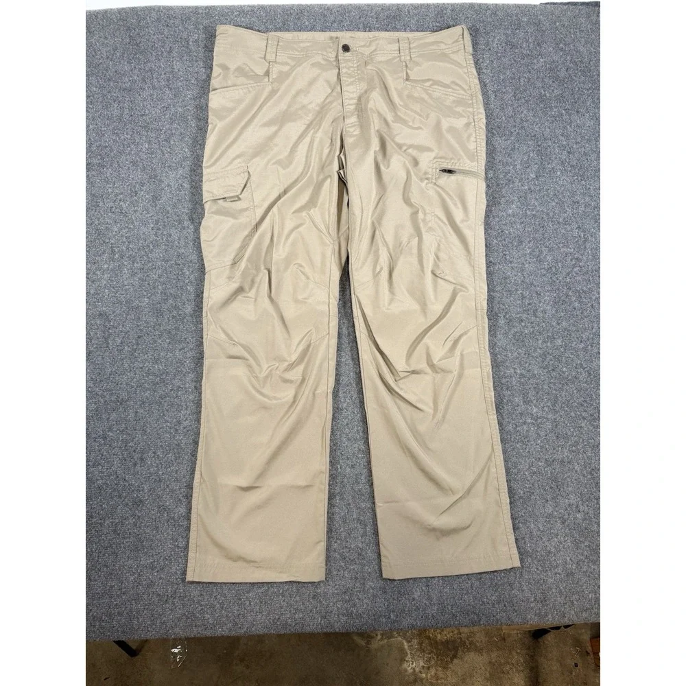Columbia Omni Shade Pants Mens 40x30 Tan Beige Sun Protection Hiking‎ Outdoor
